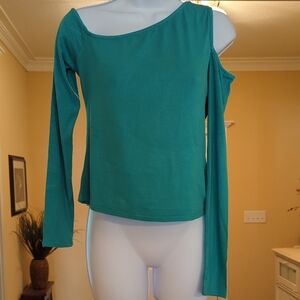 WeWoreWhat Teal Cold Shouldered Blouse
